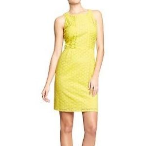 NWT Old Navy Yellow Eyelet Shift Dress